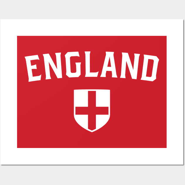 England Sports Fan • Classic Flag Shield National Team Support Badge Wall Art by Kushteez